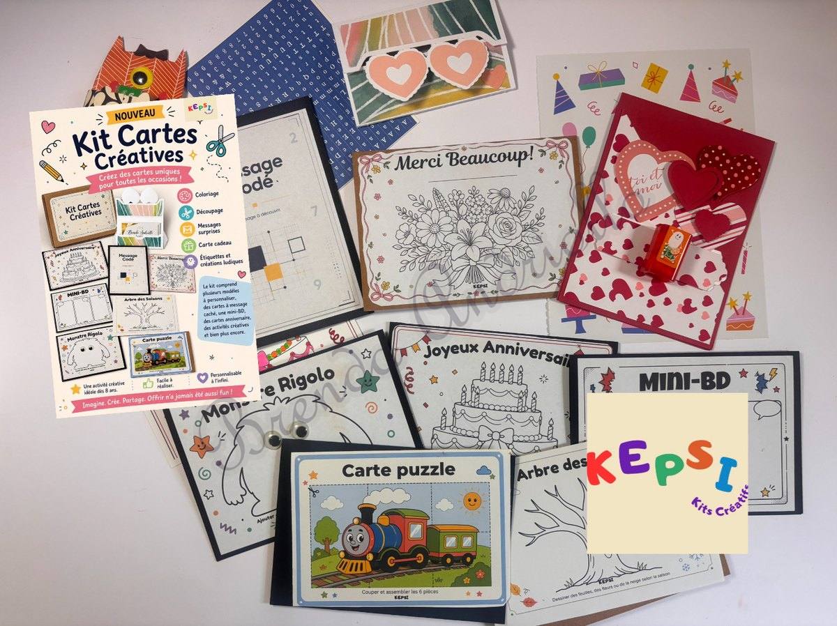 Toutes les cartes du kit étalées