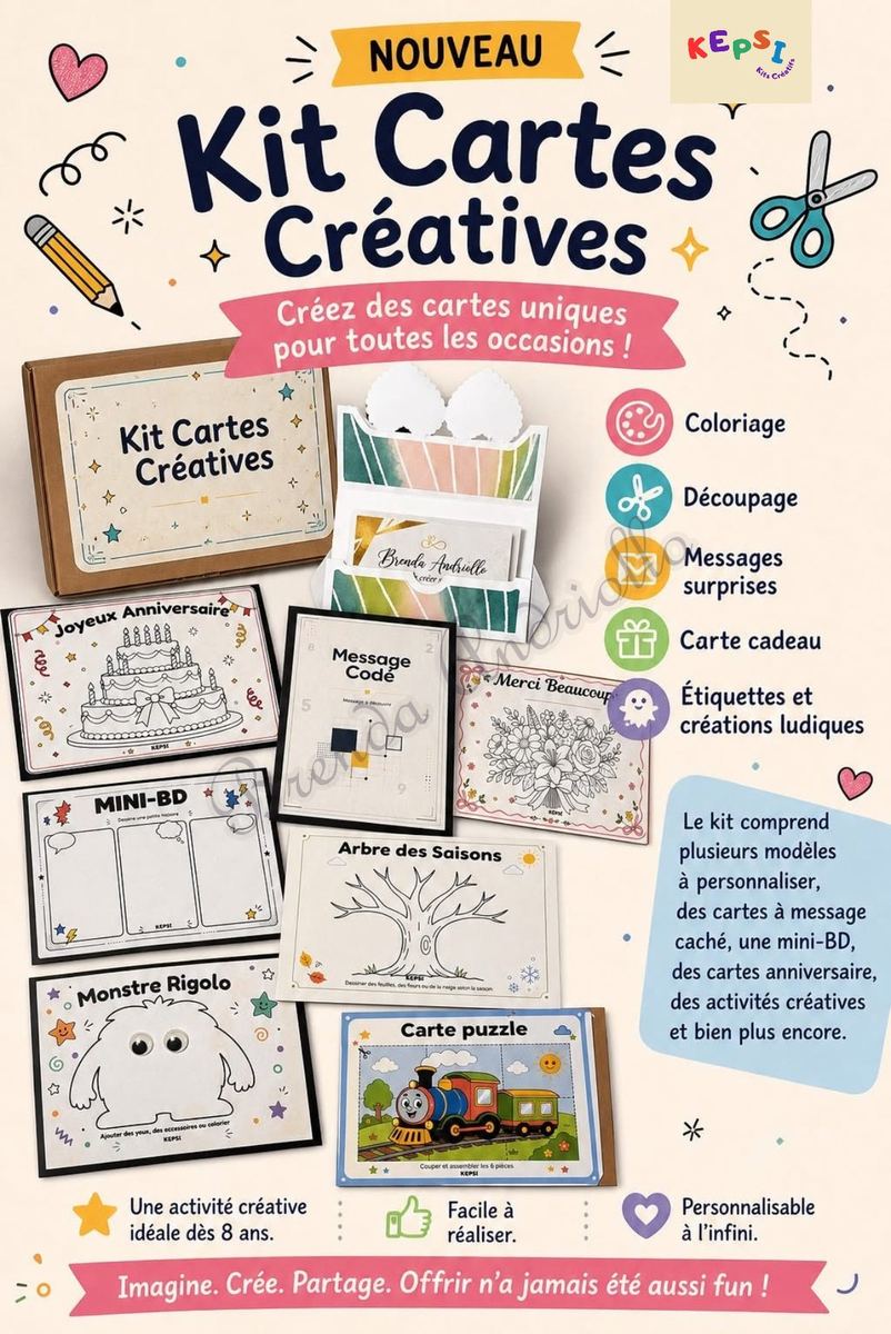 L'affiche du Kit Cartes Créatives de KEPSI