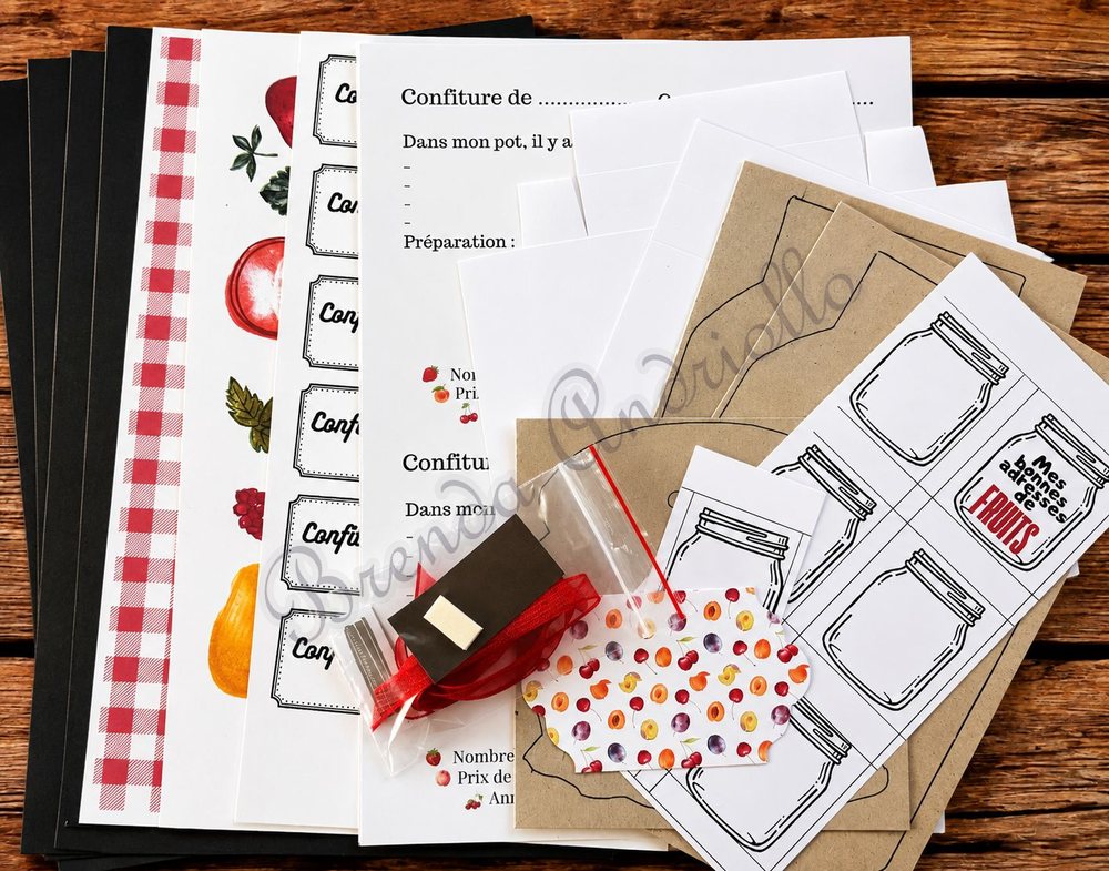Tout ce que contient le kit Confitures et Secrets