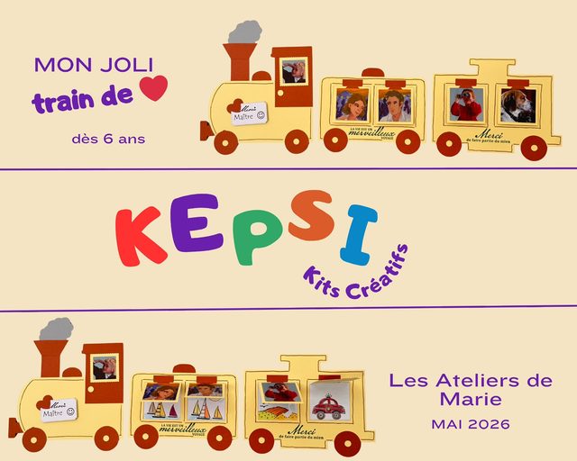 Kit créatif KEPSI Merci Maîtresse, un train à construire et à décorer